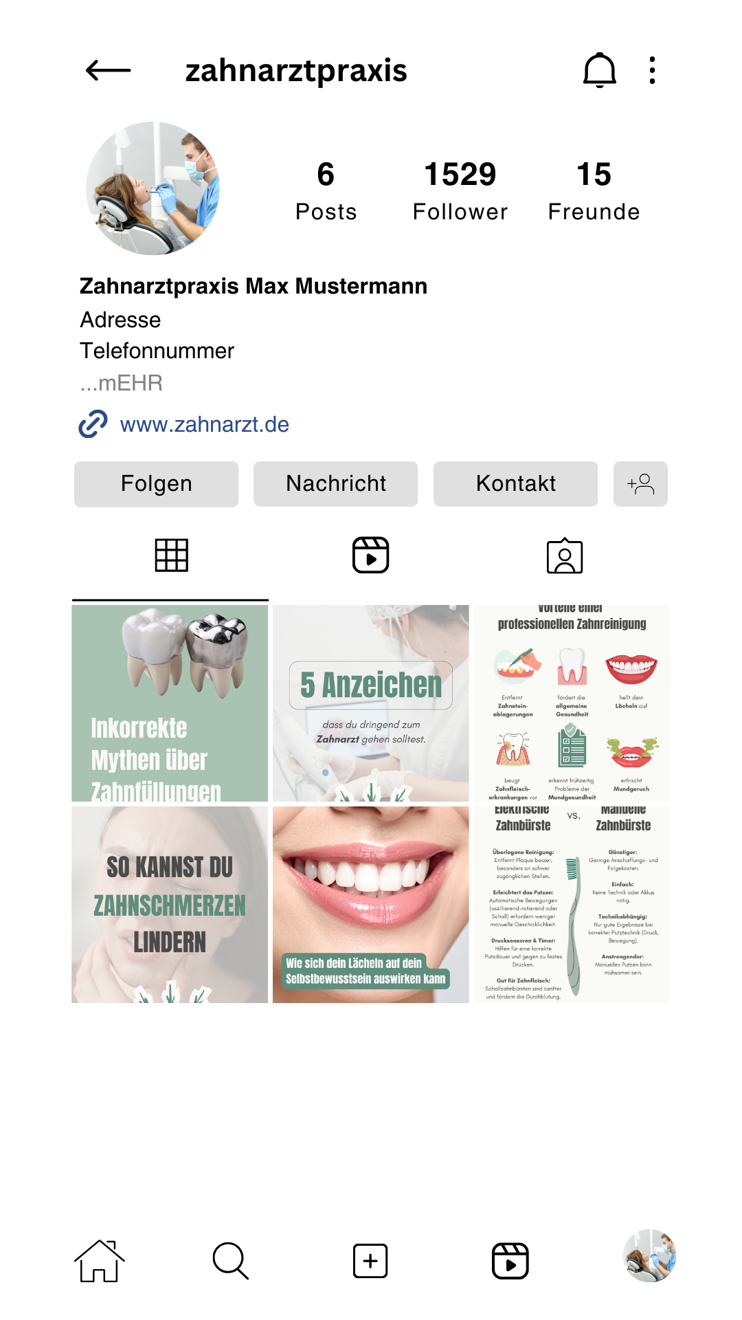 Zahnarztpraxis Starterpaket - 6 Beiträge für Instagram
